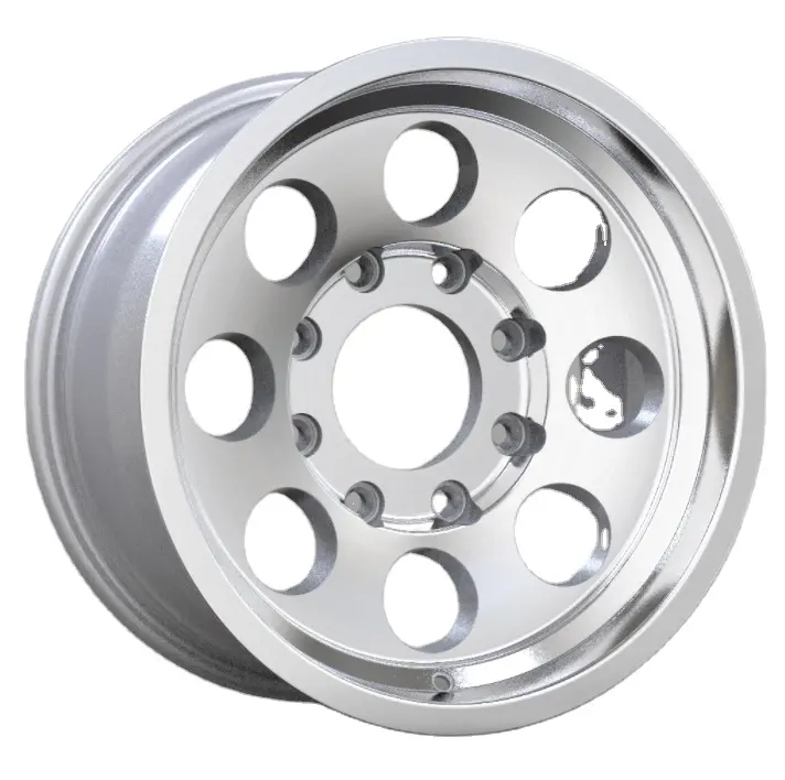 Jante de roda de alumínio, popular, estilo, 16*8.0 polegadas, cor prata, personalizada, polida, profunda, roda de alumínio para molinete, aro de carro