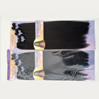 Adorable Shine Yaki Stws Extension de cheveux lisses en fibre haute température avec fermeture à bande capillaire