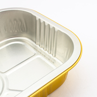 Conteneur alimentaire à emporter en aluminium doré 1000 ml 220x150 mm Premium pour barbecue, viande et restauration – Vente en gros