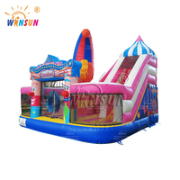 WINSUN Lovely Circus Clown Maison gonflable Jumper Castle Slide Combo