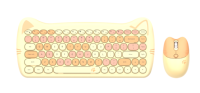 Mini clavier et souris en forme de chat mignon de conception de mode pour les filles et les enfants cadeau ensemble de clavier et de souris sans fil