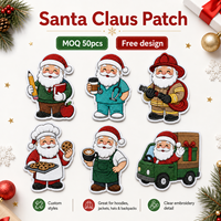 Écussons personnalisés pour médecins, enseignants, pompiers, Père Noël, écussons brodés assortis sur le thème des métiers, badges de Noël pour uniformes, cadeau