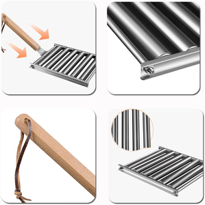 Set di Utensili per Barbecue da Esterno con Manici in Legno <span class=keywords><strong>e</strong></span> <span class=keywords><strong>Griglia</strong></span> Staccabile in Acciaio Inox per Salsicce <span class=keywords><strong>e</strong></span> Hot Dog - Product Image 3