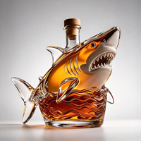 Bouteilles en verre au design animalier créatif avec couvercles pour vin, whisky, brandy, pour la décoration de bar et la collection de cadeaux