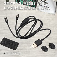 Chargeur de lunettes intelligentes USB magnétique 4 en 1 avec câble tressé en PVC pour montres intelligentes (Honor Band 3/4)