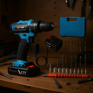 Juego de Taladro Inalámbrico de 21V con 2 Baterías, Portabrocas sin Llave, Torque de 265 in-Lbs, 25+3 Posiciones, 24 Brocas para Reparaciones del Hogar, Automóviles y Manualidades-1 - Product Image 2