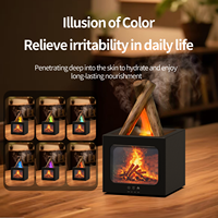 Humidificateur d'air ultrasonique OEM neuf en forme de foyer 3D, 7 couleurs LED, lumière de flamme, pulvérisateur de brume fine, diffuseur de parfum pour la maison