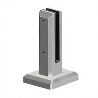 Système de clôture de piscine moderne en acier inoxydable 2205 brossé, robuste, avec base carrée solide, résistant à la rouille et réglable