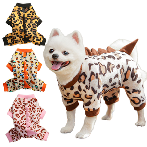Neu eingetroffen: Modische Luxus-Hundekleidung für Herbst und Winter – Süße Leopardenmuster-Felljacke mit Reißverschluss und Heattech-Technologie - Product Image 2