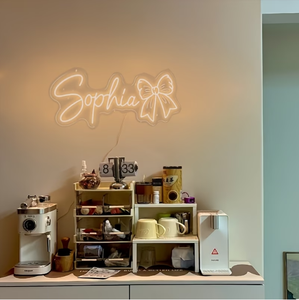 Letrero de Neón Personalizado con Nombre/Texto y Elegante Lazo Decorativo, Lámpara LED de Pared con Alimentación USB - Product Image 4