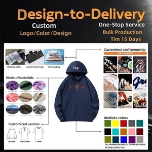 hot supplier Oversized casual Cropped Streetwear Distressed hoodie Heavyweight Thick Cotton Pullover essentials hoodie men - Product Image 3