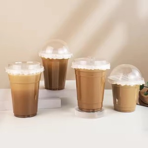 Gobelets en plastique transparent jetables personnalisés de 98 mm, 16 oz, à paroi simple, avec couvercle en PET, pour boissons, café glacé, bubble tea, thé glacé au citron - Product Image 5