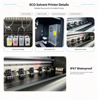 Imprimante éco-solvant grand format 3,2 m avec 13200 têtes d'impression pour impression de vinyle, bâches flexibles et autocollants de voiture