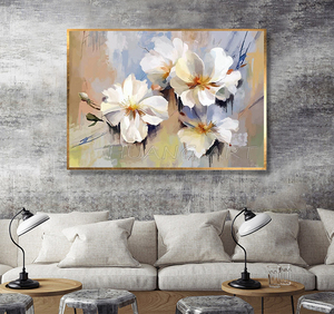 Dipinto a Olio Moderno di Fiori <span class=keywords><strong>in</strong></span> <span class=keywords><strong>Fiore</strong></span>, Realizzato a Mano su Tela, <span class=keywords><strong>Arte</strong></span> Professionale per Arredamento Soggiorno - Product Image 2