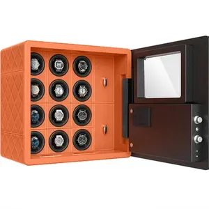 JIMBO Custom Watch Case Luxury Winder Box Small Jewelry Safe Automatic Touch Digital Lock Watch Winder