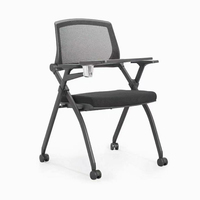 Chaise de bureau pliante pour salle de conférence Chaise d'entraînement multifonctionnelle en maille de conception spéciale avec siège de tableau d'écriture