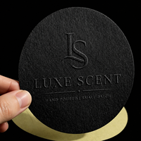 Autocollants en papier texturé 3D de luxe avec logo en relief personnalisé, avec zone à gratter, pour l'emballage de cosmétiques, de parfums, de faux cils et de shampooings