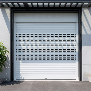 Porte de garage en acier perforé à flux d'air léger avec volet <span class=keywords><strong>roulant</strong></span> perforé pour commerces, maisons et restaurants - Product Image 2