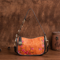 Sac à bandoulière de luxe en cuir véritable pour femme avec fermeture éclair, chaînes et sangle unique, style simple et tendance, sacoche sous le bras