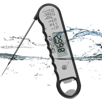 Termometer BBQ Digital Plastik Layar LCD Tahan Air Bertenaga Baterai untuk Penggunaan Dapur Oven Memanggang & Memasak Daging