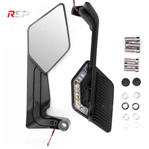 Nouveaux rétroviseurs universels RSP 7 8 22 mm pour guidon de moto, anti-éblouissement, lentille HD en verre, plastique ABS, noir mat, fixation par boulons, vue avant - Product Image 5