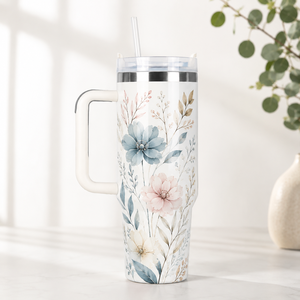 Gobelet de sublimation vierge de 40 oz, stock entrepôt USA, prêt à être expédié, <span class=keywords><strong>tasse</strong></span> de voyage personnalisable avec poignée et paille - Product Image 2