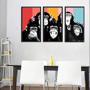 Immagine Della Decorazione Della casa della Tela di canapa Poster e stampe di arte della parete 3 bella animale funziona dipinti di arte della parete con cornice