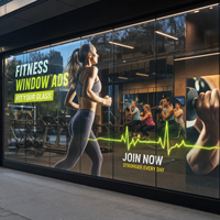 Pantalla LED Transparente de Gran Formato para Ventanas de Gimnasios, Pantalla para Ventanas de Vidrio Completas