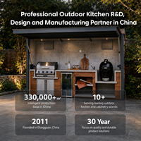 Ensemble de barbecue modulaire moderne en acier inoxydable, écologique, personnalisé, avec four, armoire de cuisine, îlot de cuisine extérieur complet