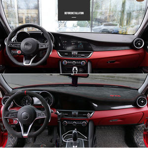 Cubierta de salpicadero en REAL <span class=keywords><strong>Alcantara</strong></span> <span class=keywords><strong>para</strong></span> Alfa Romeo Stelvio 2018-2020 accesorios de <span class=keywords><strong>coche</strong></span> modificación Interior Kit tapicería - Product Image 3