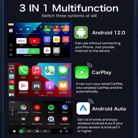 Caja de video para coche multifunción inteligente inalámbrica CarPlay 3 en 1, adaptador original Android Auto con doble WiFi, universal, al por mayor.