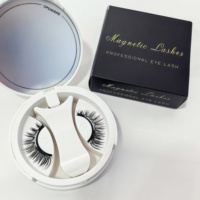 Faux cils magnétiques double couche avec étui miroir, réutilisables, volume intense, sans colle, kit de maquillage pour les yeux 3D