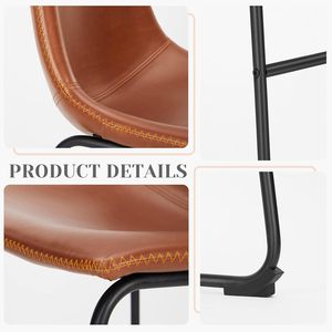 Hiện đại Nâu thanh phân <span class=keywords><strong>26</strong></span> <span class=keywords><strong>inch</strong></span> chiều cao Nhà bếp đảo truy cập phân với chân kim loại và hỗ trợ trở lại - Product Image 5