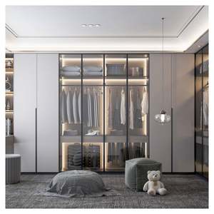 Armarios Modernos Personalizados con Puertas de Vidrio para Dormitorio, Diseño Delicado, Funcional, Muebles de Guardarropa Más Vendidos, Conjunto de Armario - Product Image 2