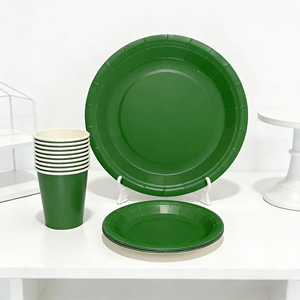 DAMAI - Vajilla de Papel de Color Sólido para Fiestas, Juego de Vajilla Desechable de Color Liso, Platos de 7 y 9 Pulgadas, Vasos de Papel, Servilletas - Product Image 5