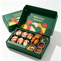 Caja de Sushi al por Mayor de Grado Alimenticio, Materiales Reciclados, Empaque para Alimentos con Separador para Comida para Llevar, Cajas para Aperitivos de Pollo Frito