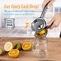 Presse-fruits portable à main de qualité professionnelle, presse-citron manuel en acier inoxydable 304 pour la cuisine