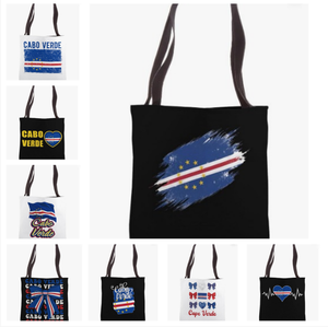 Hochwertige Einkaufstasche mit Flagge von Kap Verde, personalisierte Canvas-Umhängetasche für Reisen, wiederverwendbare Einkaufstasche für Damen - Product Image 1
