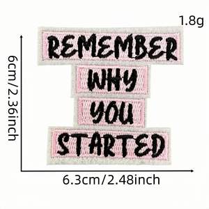 Fournisseur d'usine à long terme, patch brodé personnalisé avec slogan d'encouragement, forme irrégulière, à coller à tout moment, lettres - Product Image 5