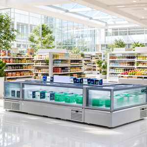 Meilleures ventes : Vitrine réfrigérée combinée à îlot, grande capacité, réfrigérateur commercial à porte vitrée pour produits surgelés en épicerie - Product Image 2