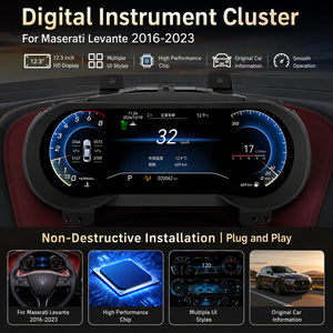 หน้าปัดดิจิตอล JIUTREE สำหรับรถยนต์ Maserati Levante ปี 2016-2023 จอแสดงผล LCD แบบ Carplay สำหรับแผงหน้าปัดรถยนต์ จอแสดงผลเสมือนจริง แผงหน้าปัดดิจิตอล - Product Image 2