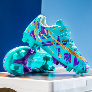 Chaussures de football pour enfants pour garçons et filles, <span class=keywords><strong>crampons</strong></span> TF avec velcro, tige synthétique respirante, chaussures d'entraînement antidérapantes - Product Image 1