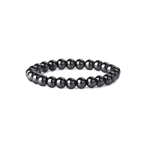 Braccialetto di ematite nera a magneti elastici energetici <span class=keywords><strong>bracciale</strong></span> con perline in pietra di cristallo naturale gemma di ematite magnete elasticizzato <span class=keywords><strong>bracciale</strong></span> - Product Image 3