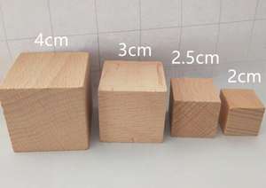 Bloque de cubo de madera Natural, juguete para niños, bloque de construcción, ayuda para <span class=keywords><strong>la</strong></span> enseñanza de matemáticas, bloque de haya educativo DIY - Product Image 6