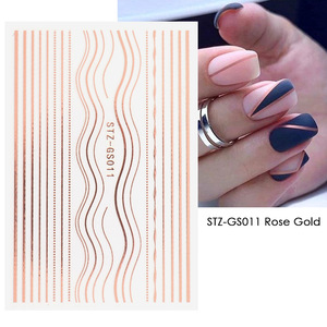 TSZS Wholesale Luxury Gold White French <strong>Line</strong> <strong>Nail</strong> Sticker Metal <strong>Line</strong> <strong>Nail</strong> <strong>Design</strong> 3D DIY Rose Gold <strong>Line</strong> Glue <strong>Nail</strong> Stickers - Product Image 6