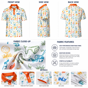 Polo da Golf Personalizzate in Spandex/Poliestere, Protezione Solare, Traspiranti, Asciugatura Rapida, Magliette Atletiche da Golf per Uomo - Product Image 4