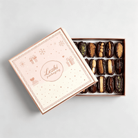 Boîtes cadeaux en carton rigide pour chocolats, avec couvercle et base, finition mate, pour emballage de dattes