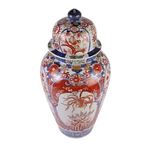 Chinese Traditional Antique Hand Painted Pink Ginger Jar Big Porcelain Ginger Jar Vase For Home Decoration