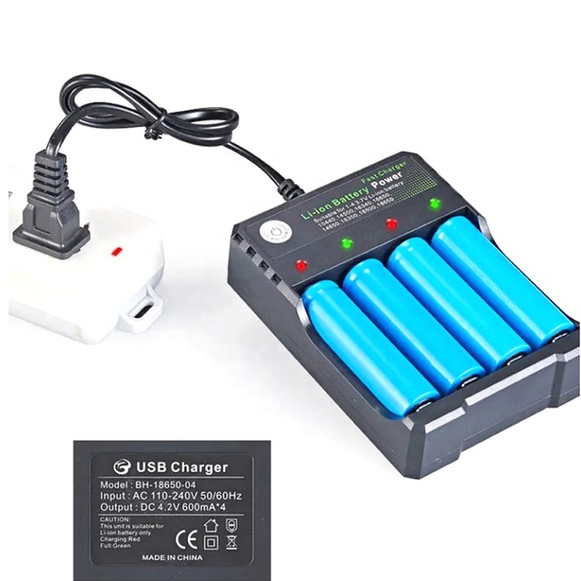 18650 Battery Charger Black 1 2 4 Slots AC 110V 220V Dual for 18650 Charging 3.7V Rechargeable Lithium Battery Charger