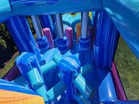 Conception de crème glacée aux champignons populaire château plein d'entrain de qualité commerciale toboggan gonflable parcours d'obstacles châteaux sautants pour les enfants